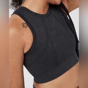 Aerie Offline Charcoal Gray Sports Bra Athletic Yoga